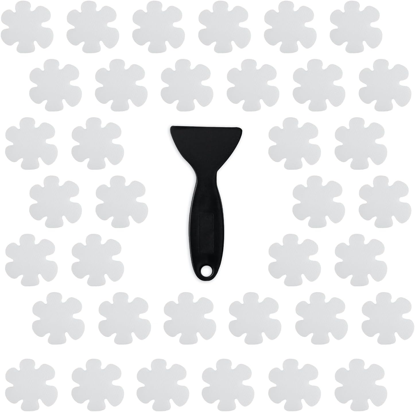 Original 36PCS Transparent Bathtub Stickers Non-Slip, Safety Shower Treads Adhesive Appliques with Premium Scraper