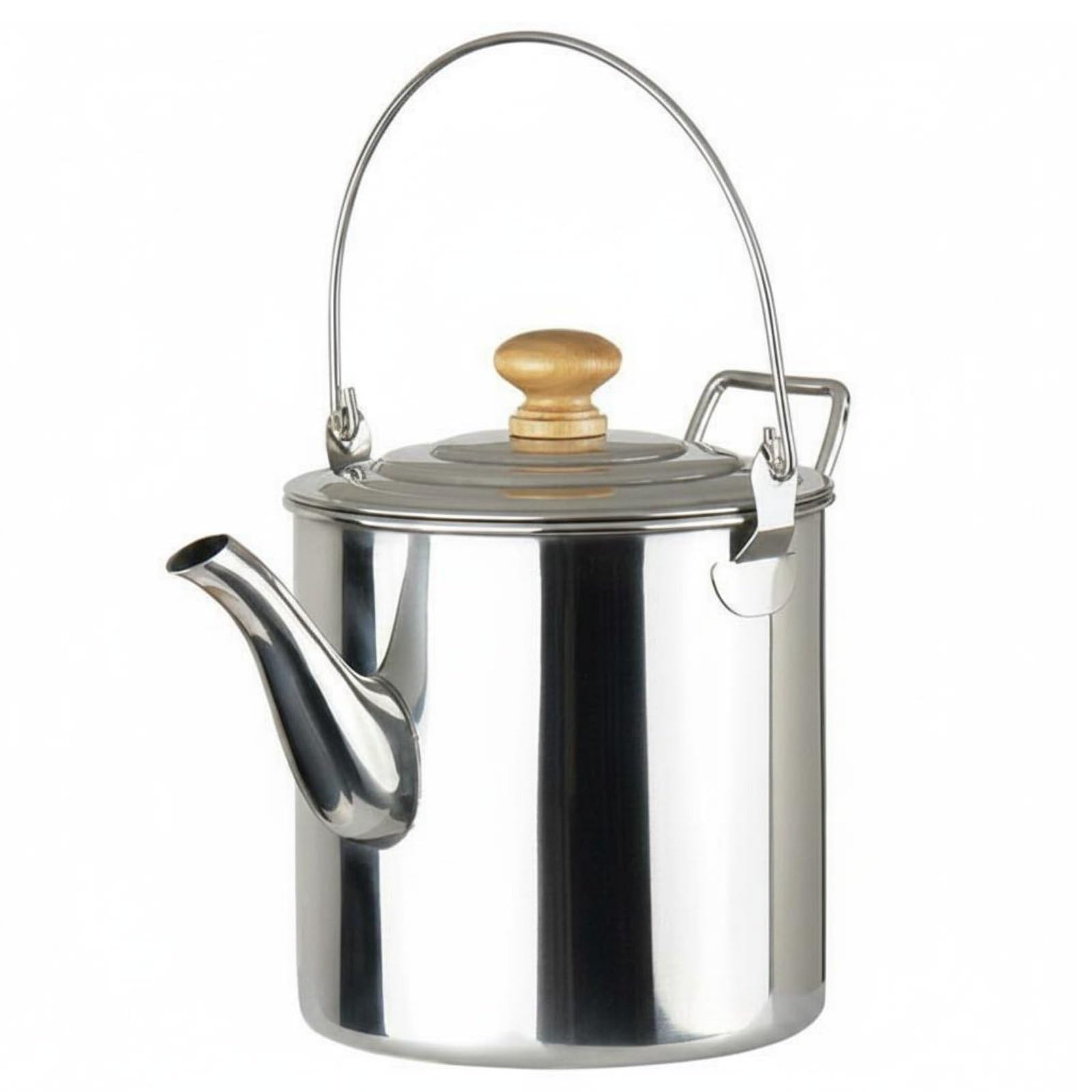 Tetera Colgante de Acero Inoxidable Portátil Tetera Colgante de Camping con Asa para Campistas, Excursionistas, 3 Litros
