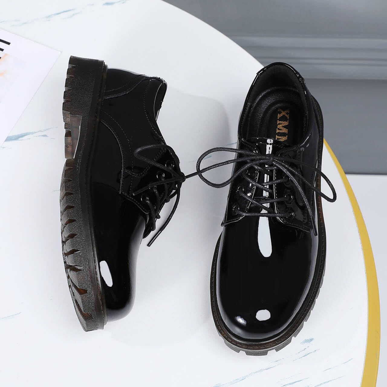 XMM Oxford Shoes for Women Lace up Flats Women's Oxfords Saddle Non-Slip Work Office Comfortable Dress Business Casual Dressy Shoes - Image 4