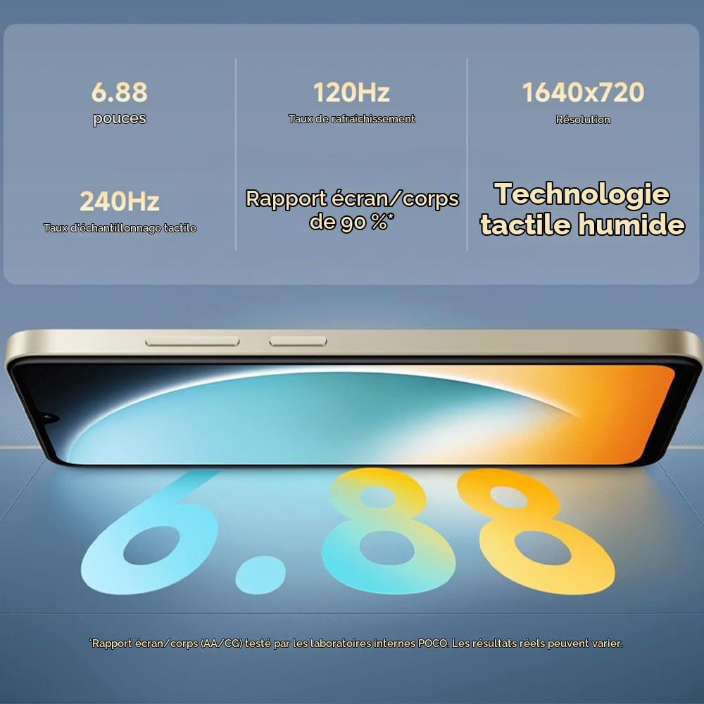 XIAOMI POCO C71 4G Smartphone, Gold, 4GB+128GB, 6.88-inch HD+ Display, 5200mAh Battery, 32MP AI Dual Camera, 15W Fast Charging (with Charger)