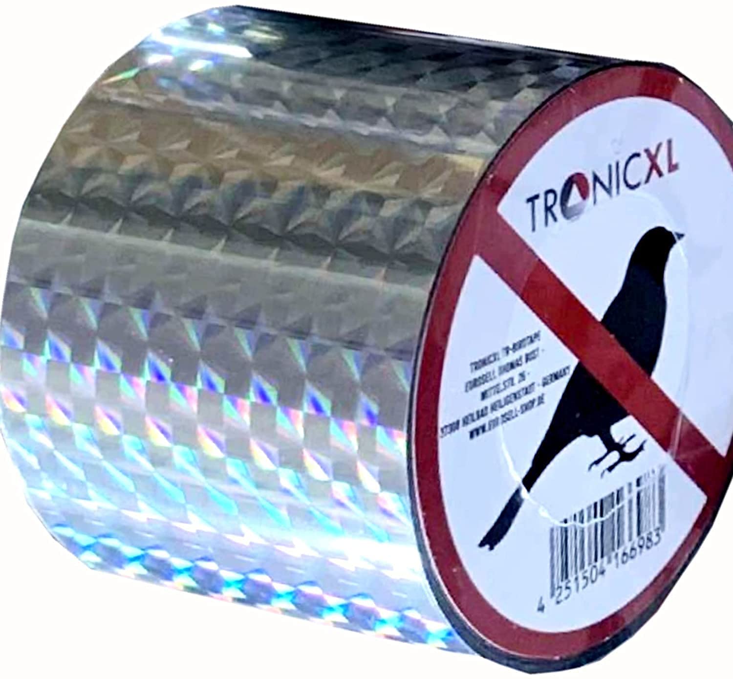 TronicXL Nastro catarifrangente per allontanare gli uccelli, per giardino, balcone, albero, frutta, piccioni, uccelli, spaventatore, spaventatore per uccelli (10 rotoli)