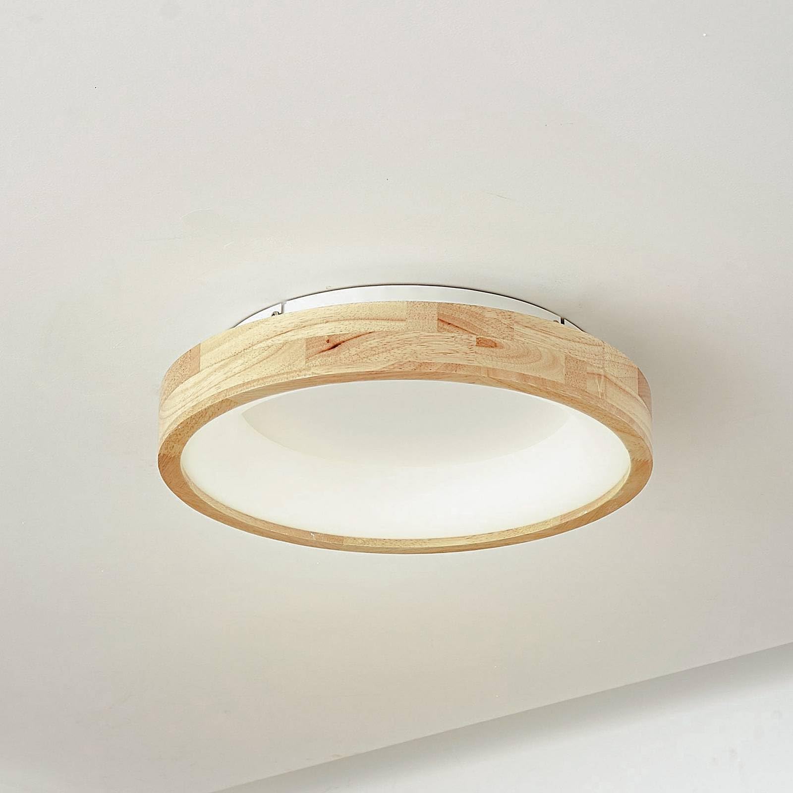Lucande Bombillas LED lámpara de techo en madera, plafón | lámpara de salón, moderno, cct, 2700 k blanco cálido - 6500 k luz, de madera para comedor, sala de estar, salón, pasillo