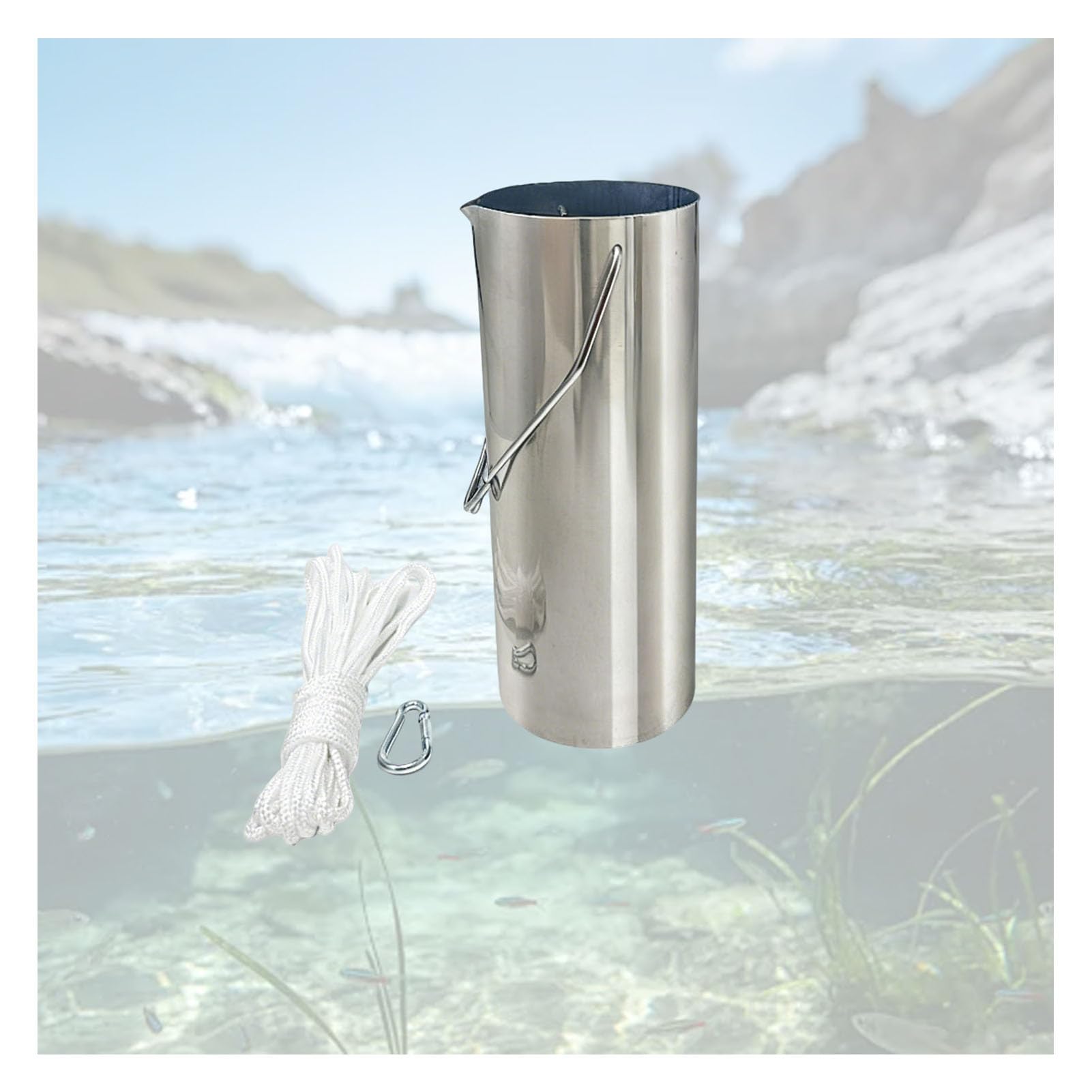 Cubo De Muestreo De Acero Inoxidable De Pared Gruesa,Recipiente Profesional para Ríos Lagos Y Aguas Residuales para Análisis De Calidad del Agua