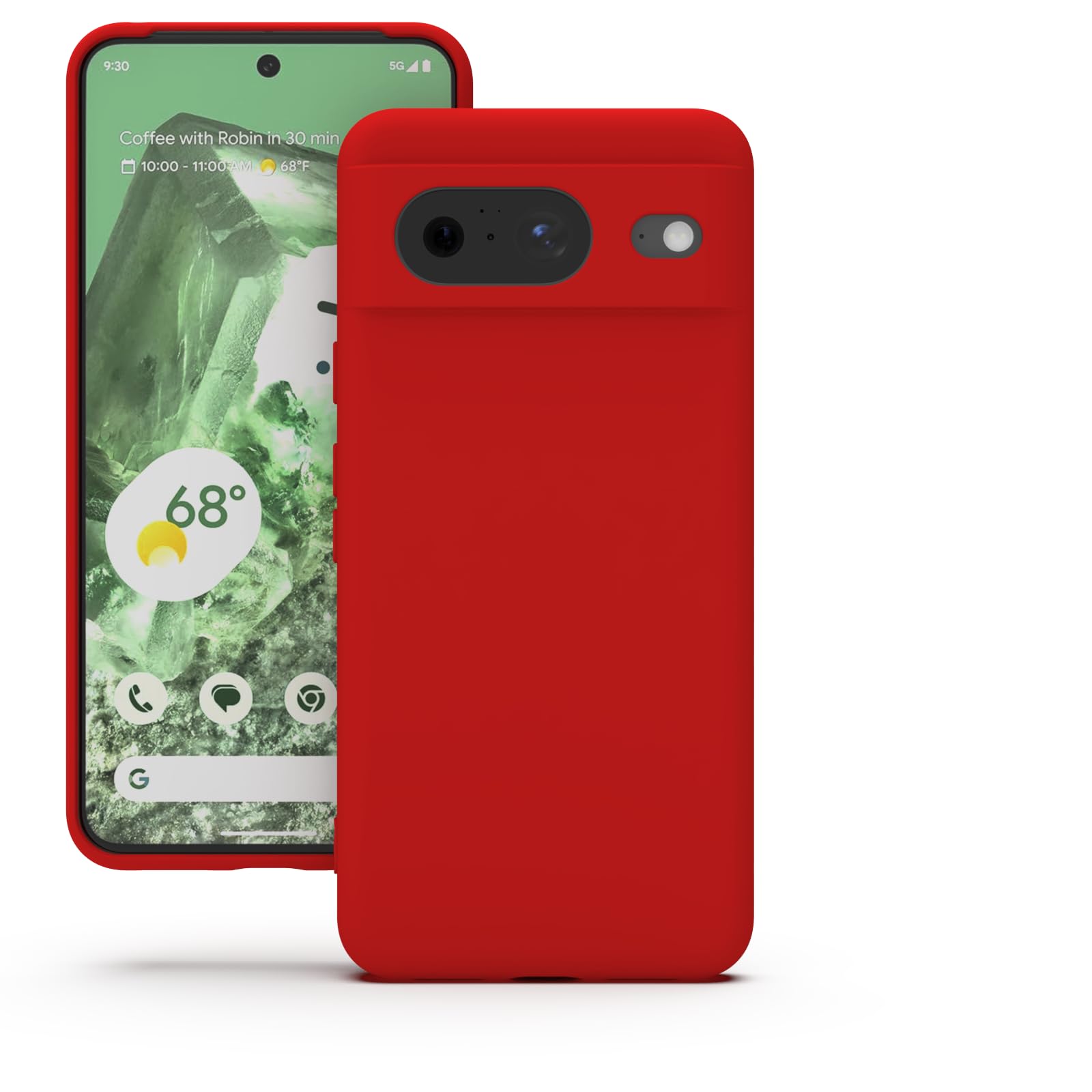 YATWIN Silicone Back Case for Google Pixel 8, Soft-Touch Phone Back Cover for Google Pixel 8 - Red