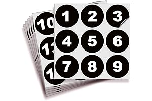 iSYFIX Black Consecutive Number Stickers 2 Inch