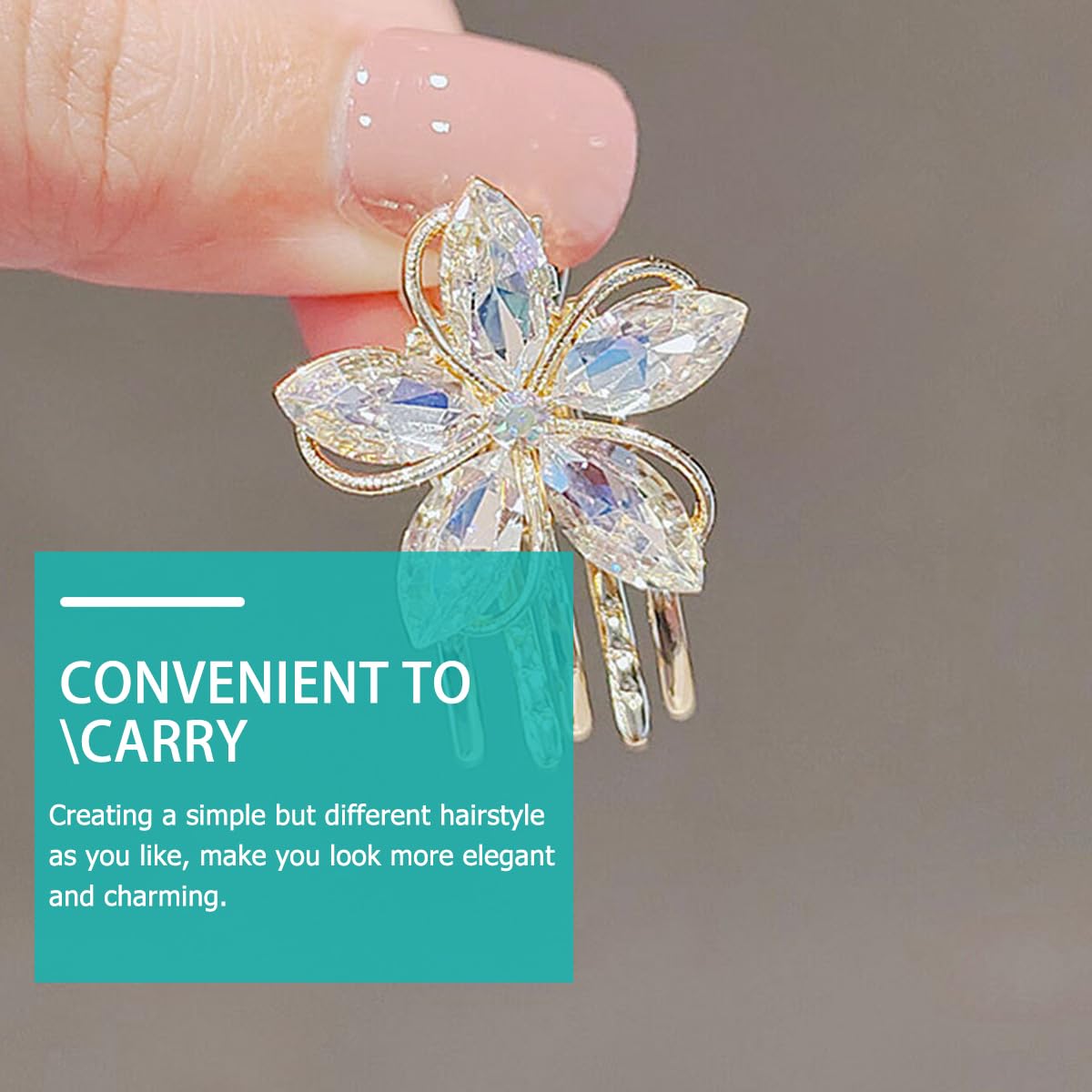 FOMIYES Fomiyes 3Pcs Mini Flower Claw Clips Small Hair Clasp Alloy Accessories for Women Decorative Hair Claw Clips for Daily Wear and Special Occasions - Image 4