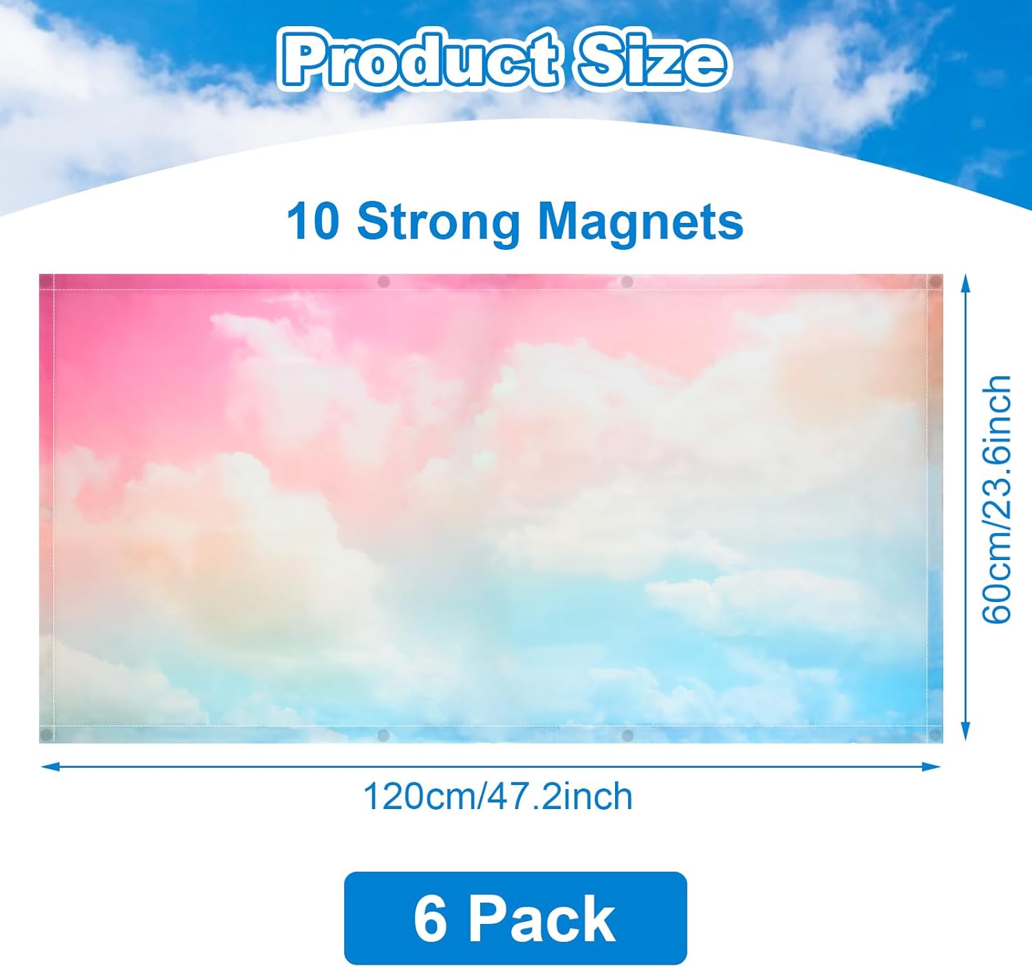 SHUESS 6 Pack 4 x 2 ft Fluorescent Light Covers for Ceiling Lights, Magnetic Light Covers for Ceiling Lights Classroom, Fluorescent Light Filters for Office Home Hospitals Ceilings, Redude Harsh Glare
