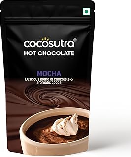 COCOSUTRA Mocha Hot Chocolate Mix | Enjoy hot or cold | 100 g | 100% Natural & Vegan Drinking Chocolate | Serves 4 Cups