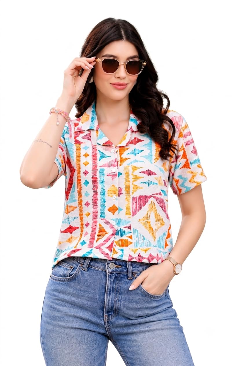 zilcon Women's Waffle (Cotton) Button Down Cropped Sexy Cap Raglan Sleeve Shining Top Club Party Disco T-Shirt for Women Stylish, Festival wear, Tops-picture-19