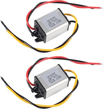 2PCS DC Buck Converter Voltage Regulator DC 8-22V to 3-15V 5V 12V 3A Step-Down Module محول طاقة السيارة للماء متوافق مع Led Light Car Truck Boat