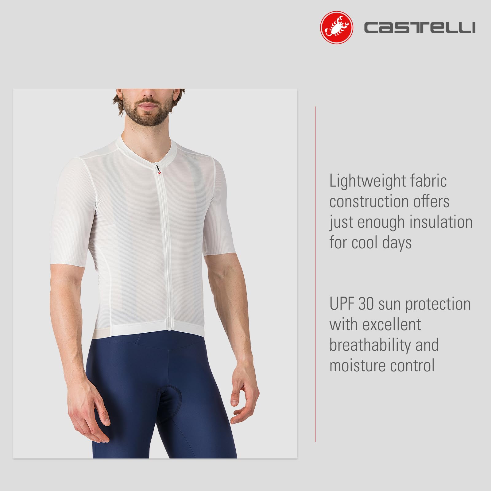 CASTELLI Espresso 2 Jersey da uomo, UPF 30 Performance Cycling Jersey per allenamento con clima caldo, lunghe passeggiate e uso quotidiano su strada