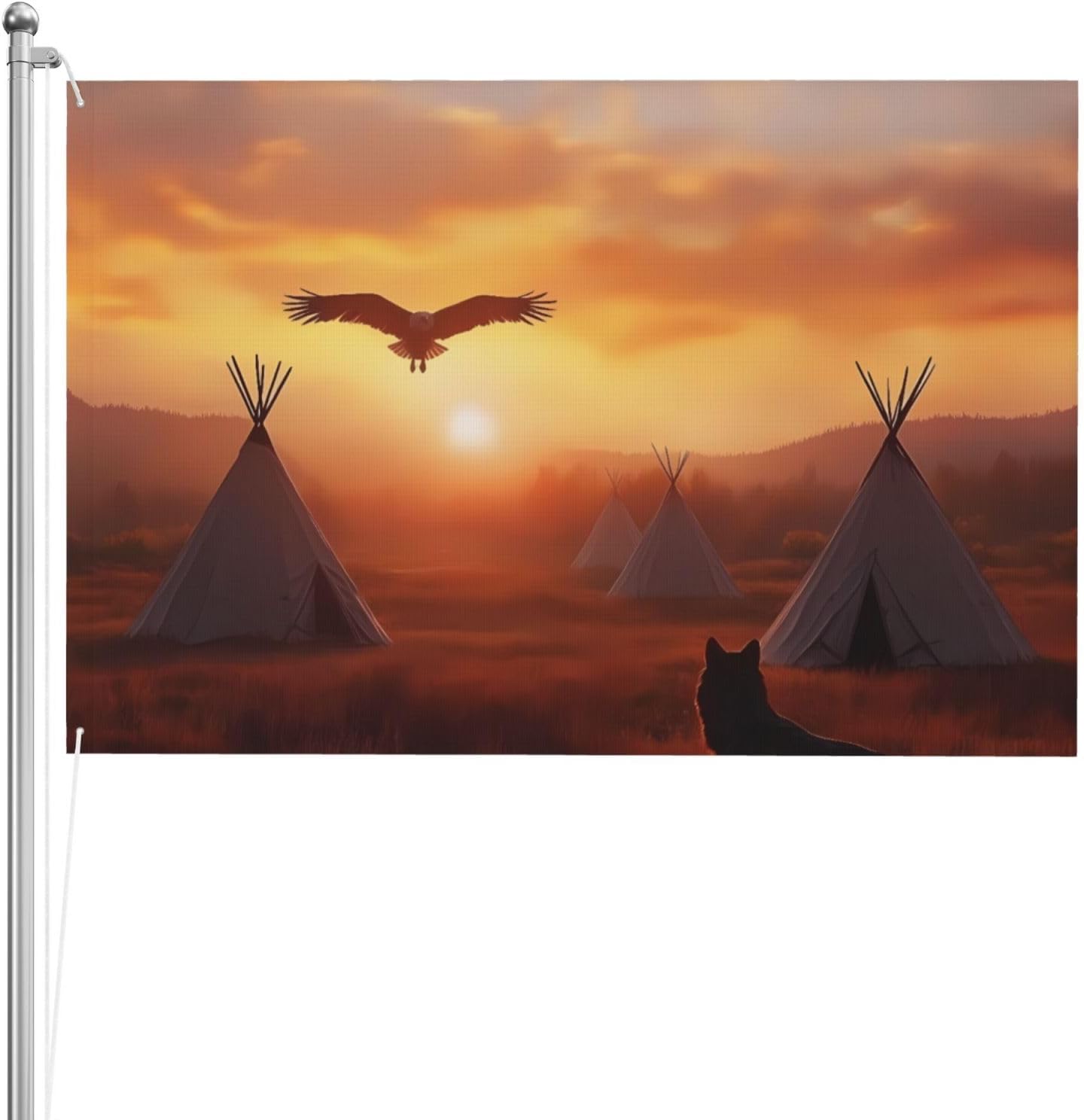Native American Tribes Double Sided Outside Flag xft Durable Weather Resistant Polyester with Vivid Colors for Garden Yard Patio or Home