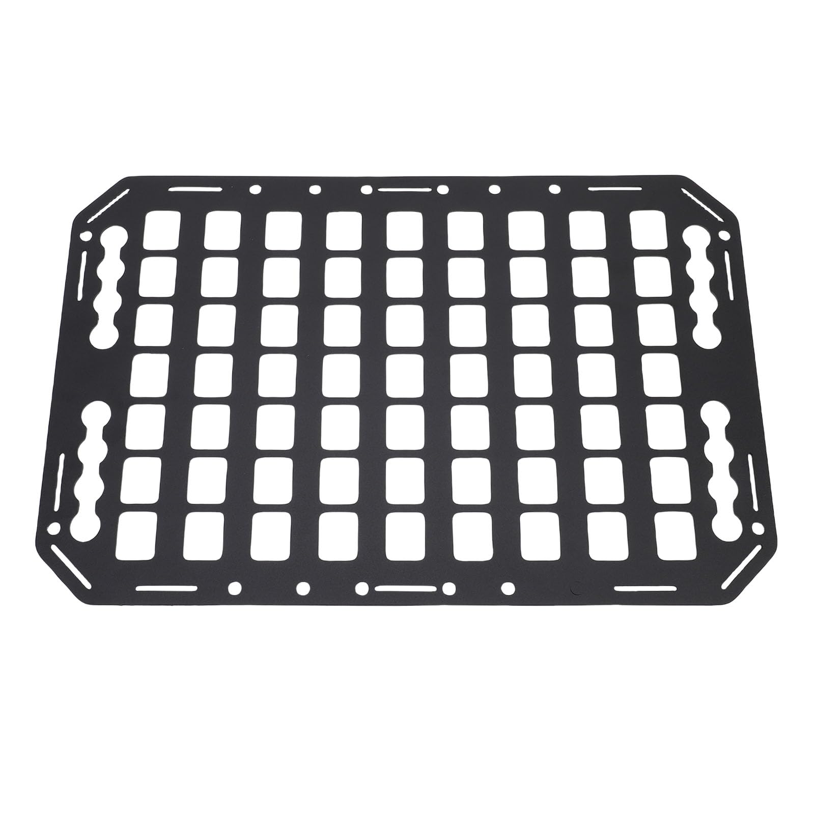 Akozon Panel Molle de Camión de Aleación de Aluminio Multifuncional, Organizador de Almacenamiento de Vía L para Automóviles, SUV, RVs, 483x311x2mm