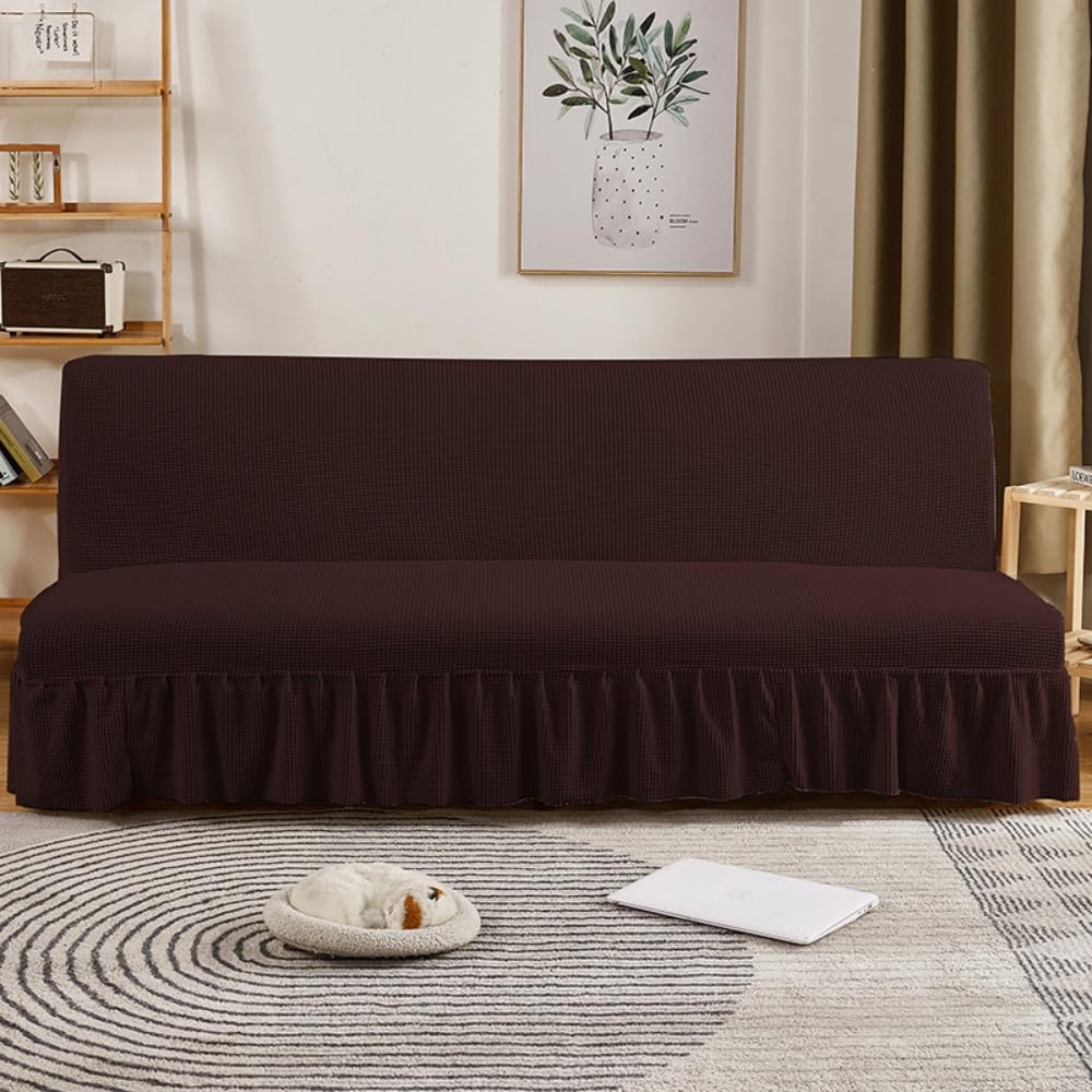 Couvre canapé extensible polaire lavable pour clic clac marron