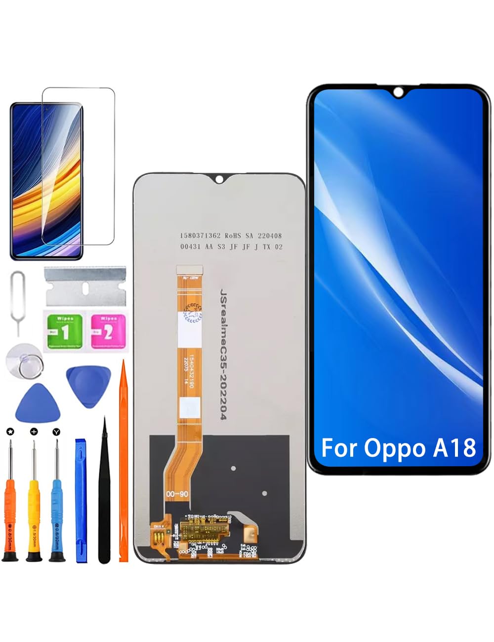 Pantalla de repuesto para pantalla LCD Oppo A18, CPH2591, kit de piezas de reparación