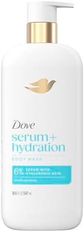 Dove Serum+ Hydration Body Wash Hyaluronic Acid 6% Hydration Serum, 18.5 oz