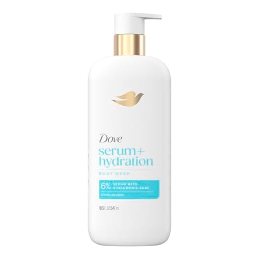 Dove Serum Body Wash Hydration Boost actively drenches dry skin with Hyaluronic Acid Serum 18.5 Fl Oz