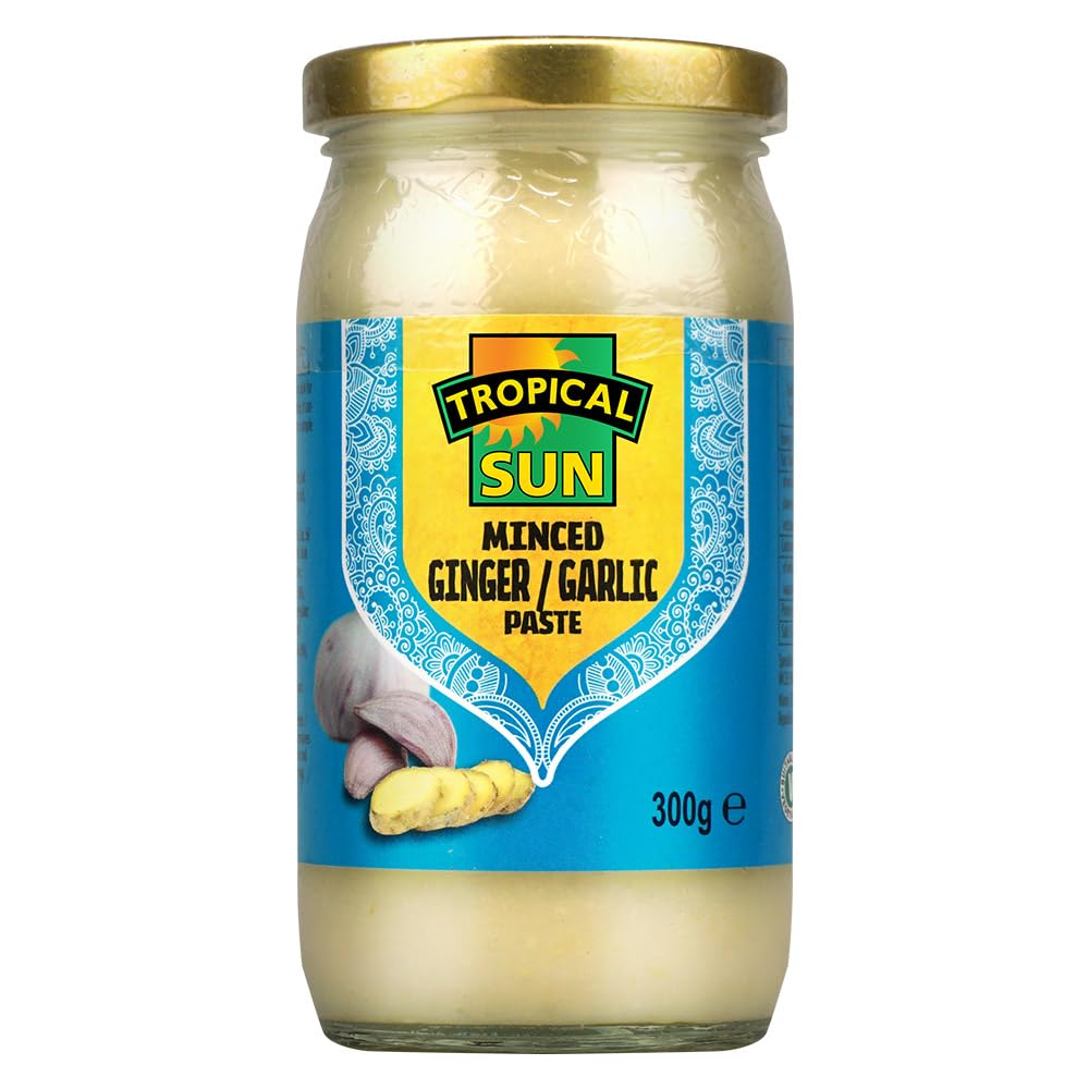 Tropical Sun Minced Ginger and Garlic Paste, 300g (Pack of 1) - Perfect for Cooking, Dips and Marinades