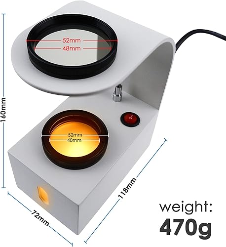 Miniatura 7 de Luz LED polariscopio con filtros giratorios de vidrio, probador polarizador de joyas, lupa, herramientas de identificación de gemas para uso en