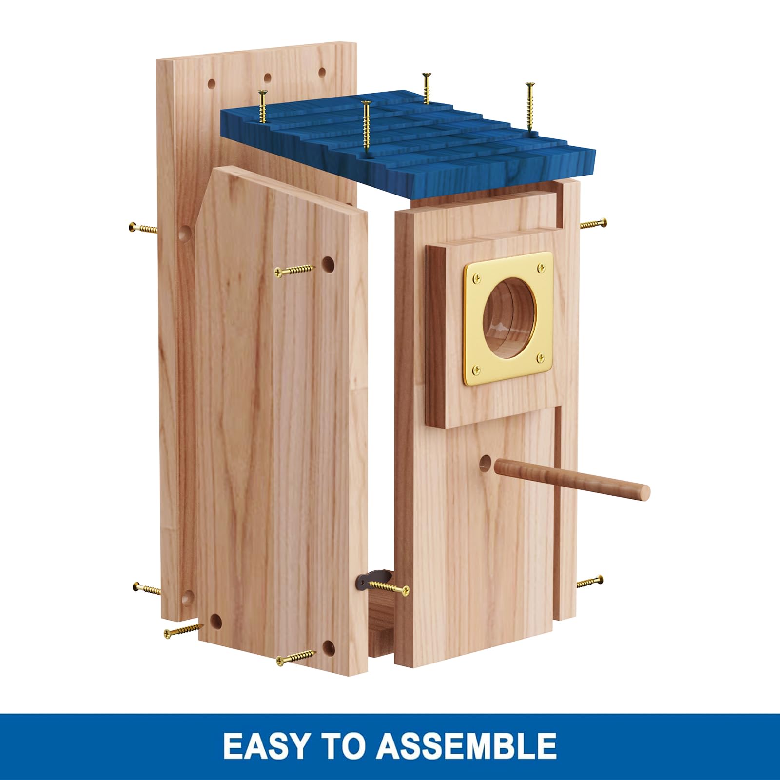 Casas para pájaros para exteriores, paquete de 2 con protector de cobre, espesar madera Bluebird House Liquidación Jardín casas de campo, caja anidadora para pinzones, golondrina, Wren, Chickadee Wild 2
