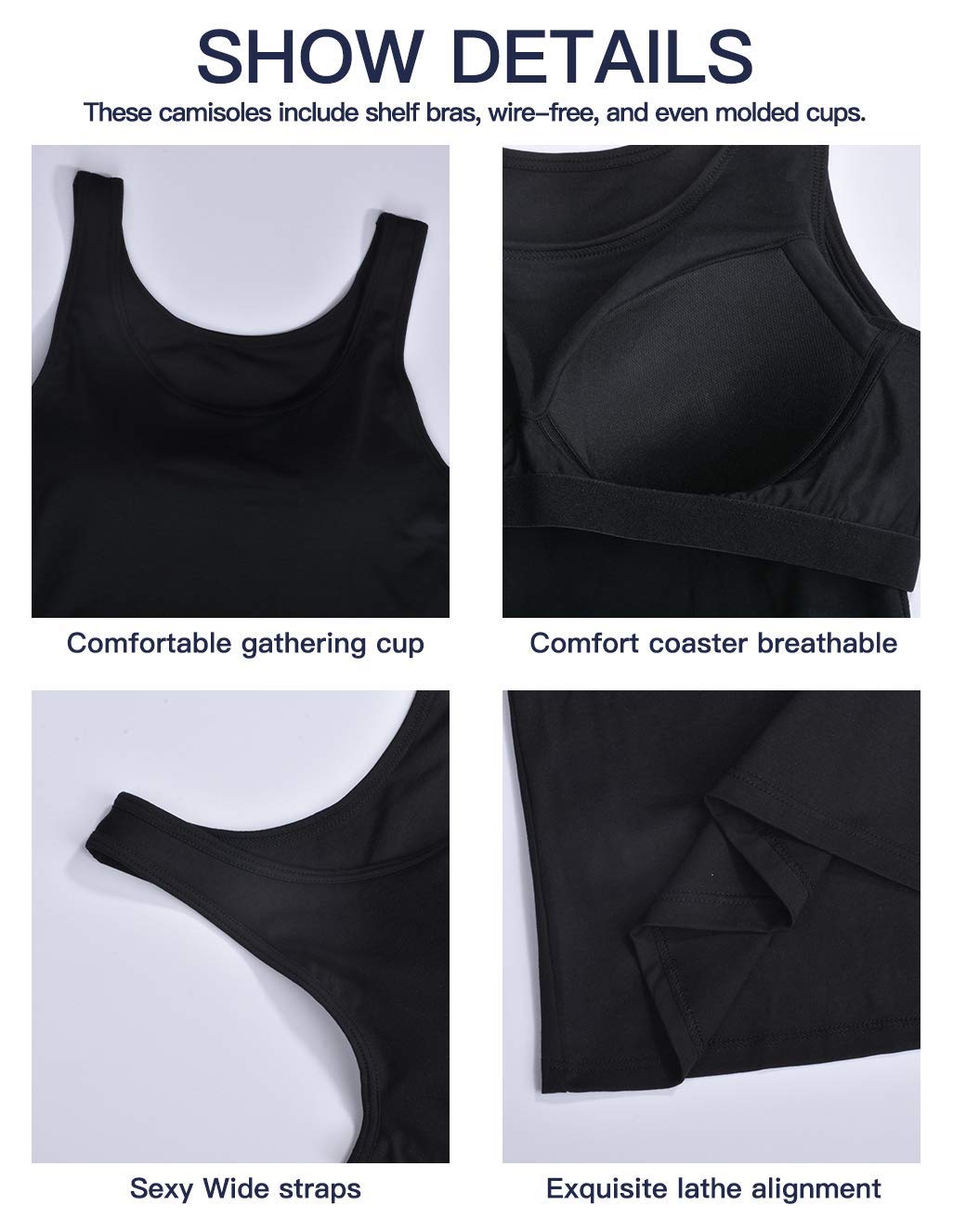 STARBILD Camiseta Mujer Interior de Microfibra Camisola Larga Básica de Mujeres Camisola de Tirante de Spaghetti Ajustable