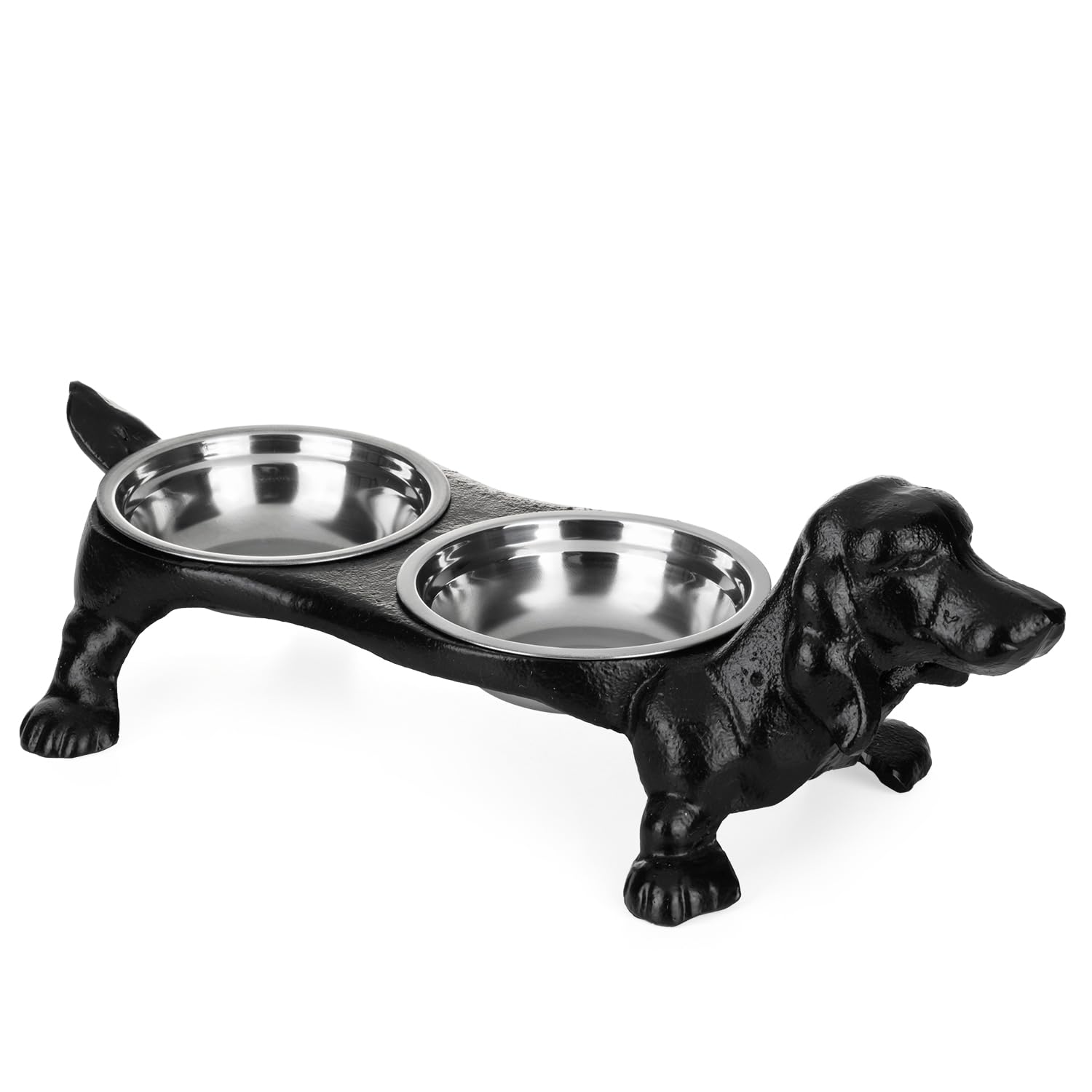 Hierro Fundido Doble Escudilla para perros Comedero y Bebedero de perro napf Forro Moritz®