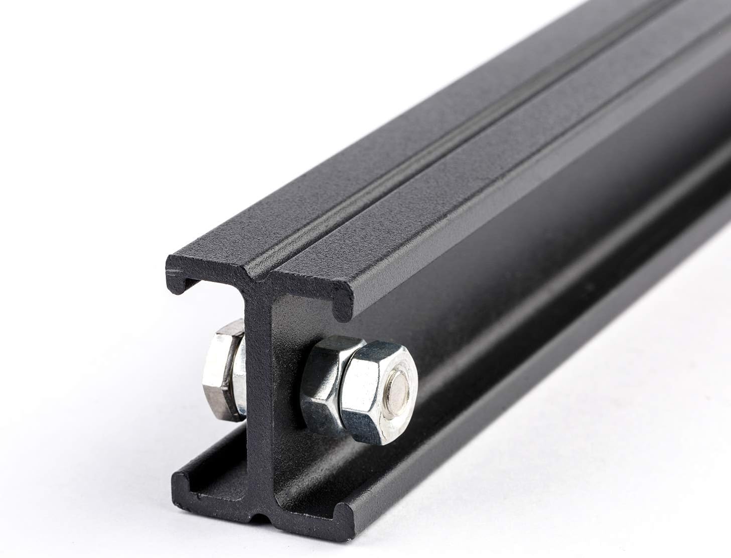 DATOUBOSS Binario singolo da 1 m per sistema di scorrimento a soffitto – guida fissa a forma di H per ampliare i sistemi di illuminazione pantografo, lega di alluminio, nero