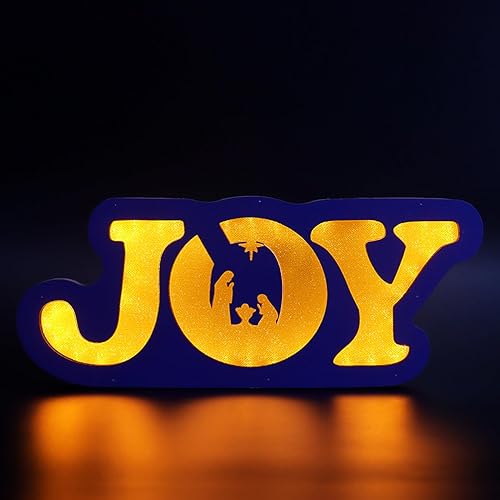 Miniatura 8 de Crenics Decoración de mesa de Navidad iluminada, letrero de mesa religiosa de Jesús de Navidad, decoración de puerta de Navidad, letreros de madera