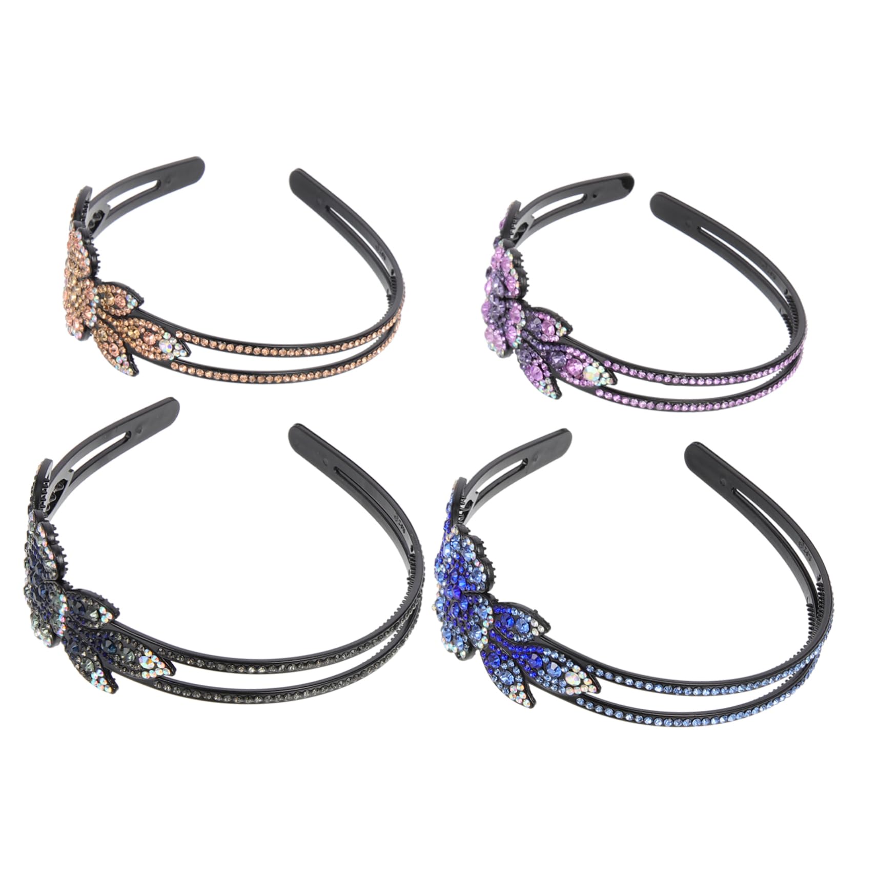 FRCOLOR 3 Juegos De Diadema Ancha Con Diamantes De Imitación Y Peine Diadema Sin Diadema Para Mujer Accesorio Para El Cabello De Fiesta 4 Piezas X 3