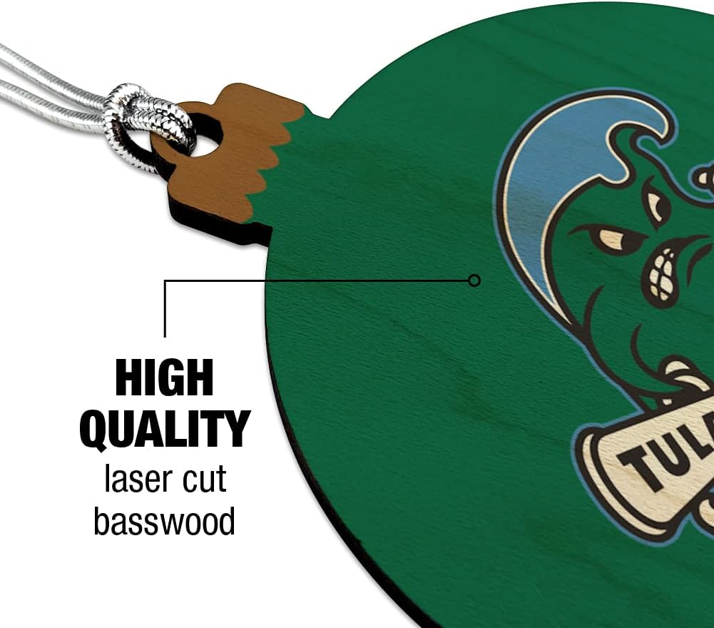 GRAPHICS & MORE Tulane University Primary Logo Wood Christmas Tree Holiday Ornament - Image 3