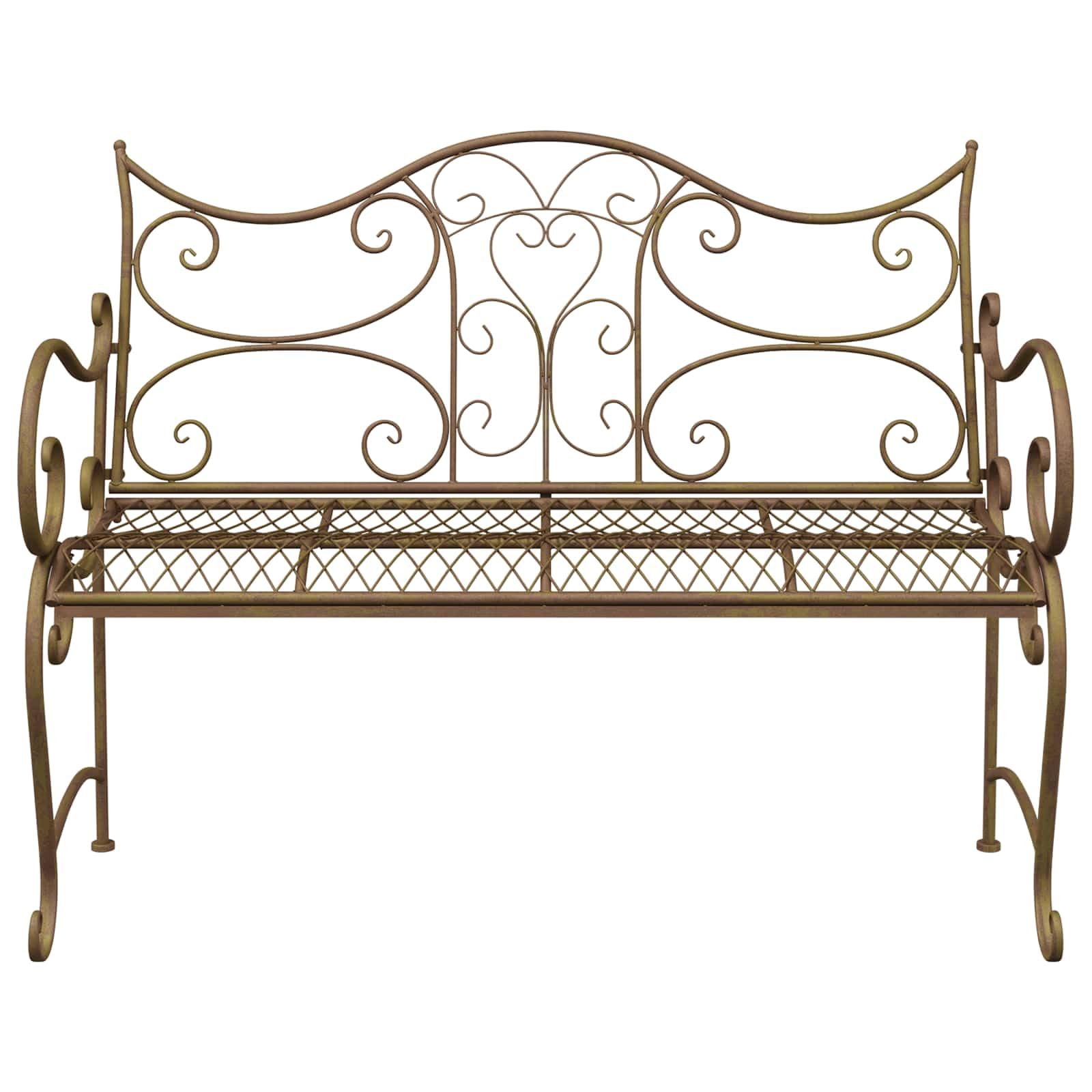 Fengshui Ławka stalowa 2-osobowa 114 cm antyczny brąz