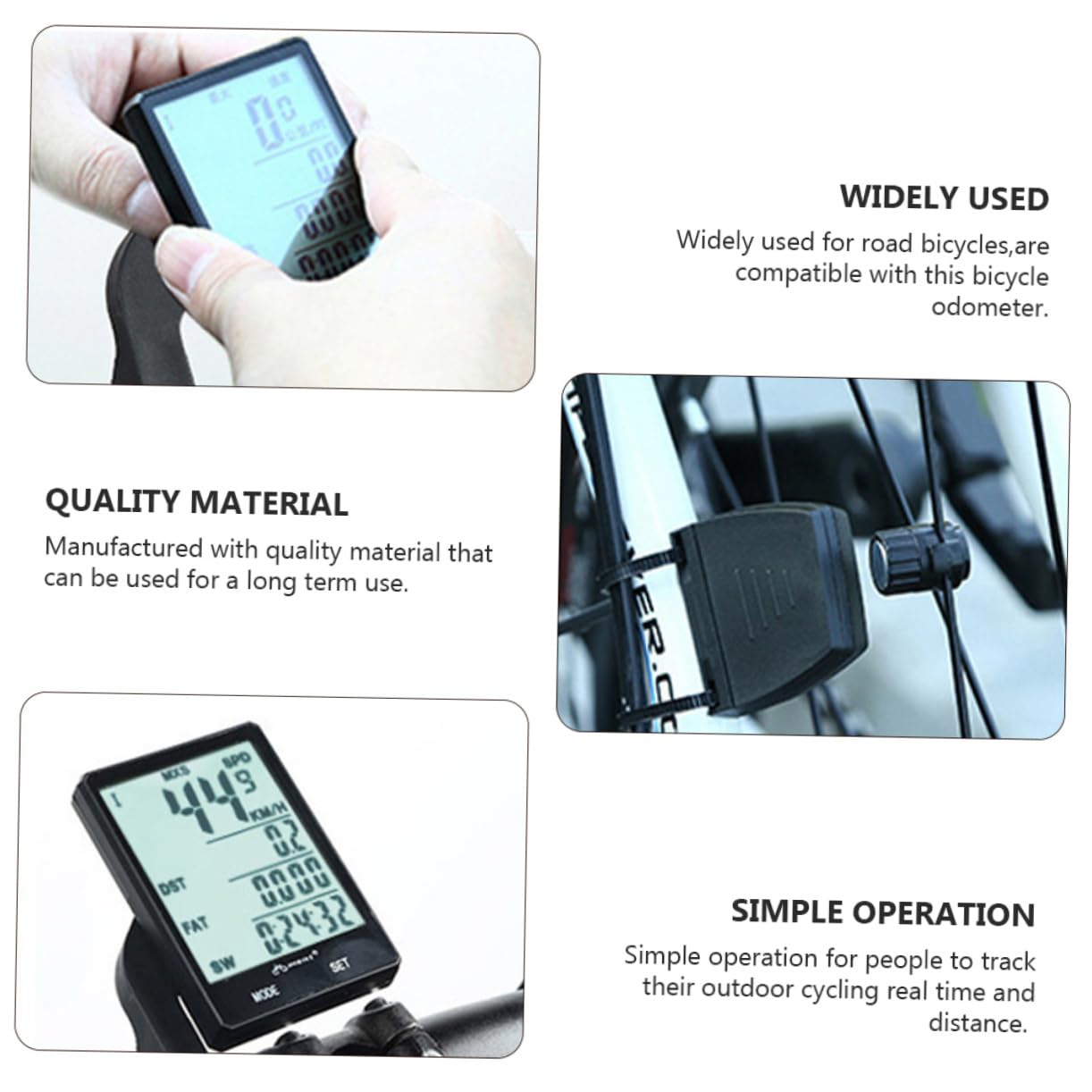 Toddmomy Codice ciclistico ciclocomputer senza fili tachimetro della bici Contachilometri wireless impermeabile contachilometri senza fili contachilometri impermeabile Nero