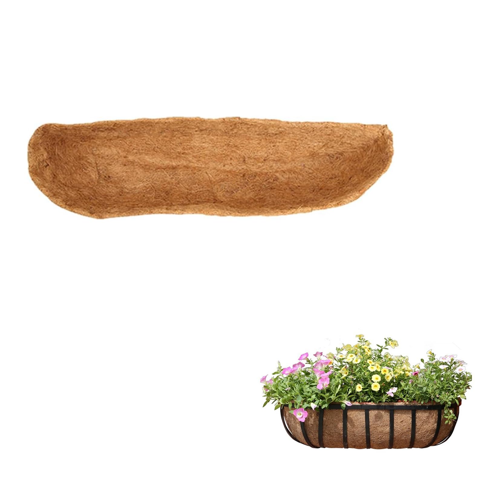 Uezeth 3 Pack Felt Trough Planter Liners 3Pcs Fabric Window Box Planter Liner Black Basket Pot Planter Liners Non-Woven Hanging Plant Liner for Vegetable Flower Fence Garden Trough Liner (E)