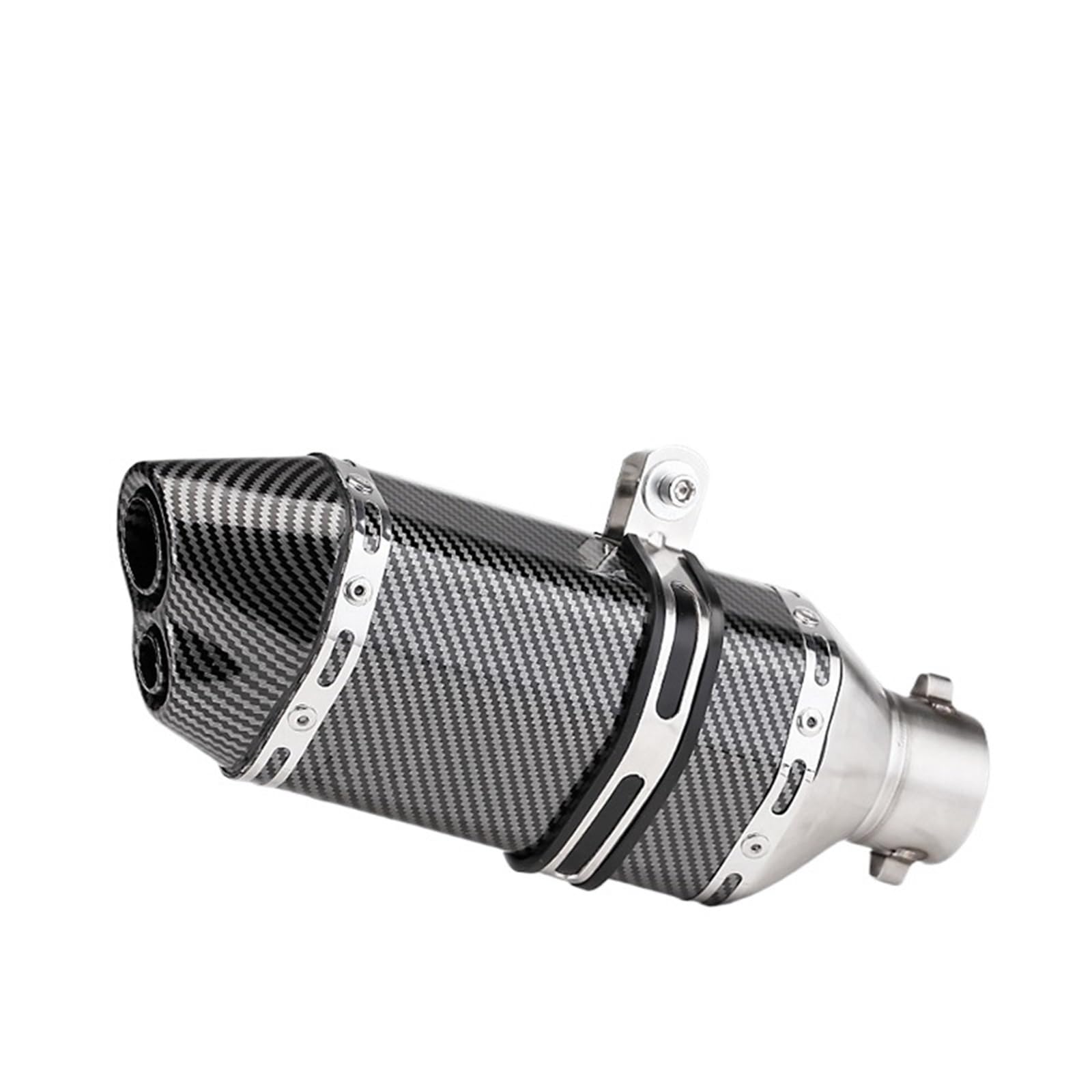 Uitlaat Trim Pasuje do ninja400 R3 Z900 S1000RR MT-07 pcx160 duke390 R1 itp. uniwersalny 51mm rura wydechowa motocykla długość 300/370/470mm(Double hole 300mm)