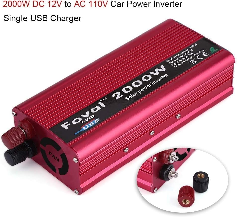 Car Power Inverter: Convert 12 Volt DC to 110 Volt AC