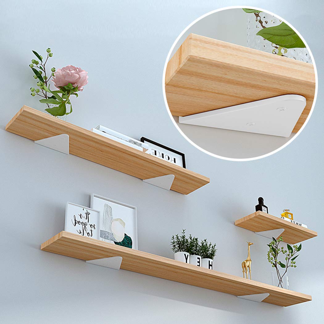 Staffe per Mensole Triangolari 4 Pezzi Staffe per Mensola Galleggianti a Parete Supporto per mensole in Metallo con Accessori di Montaggio (280mm,White)