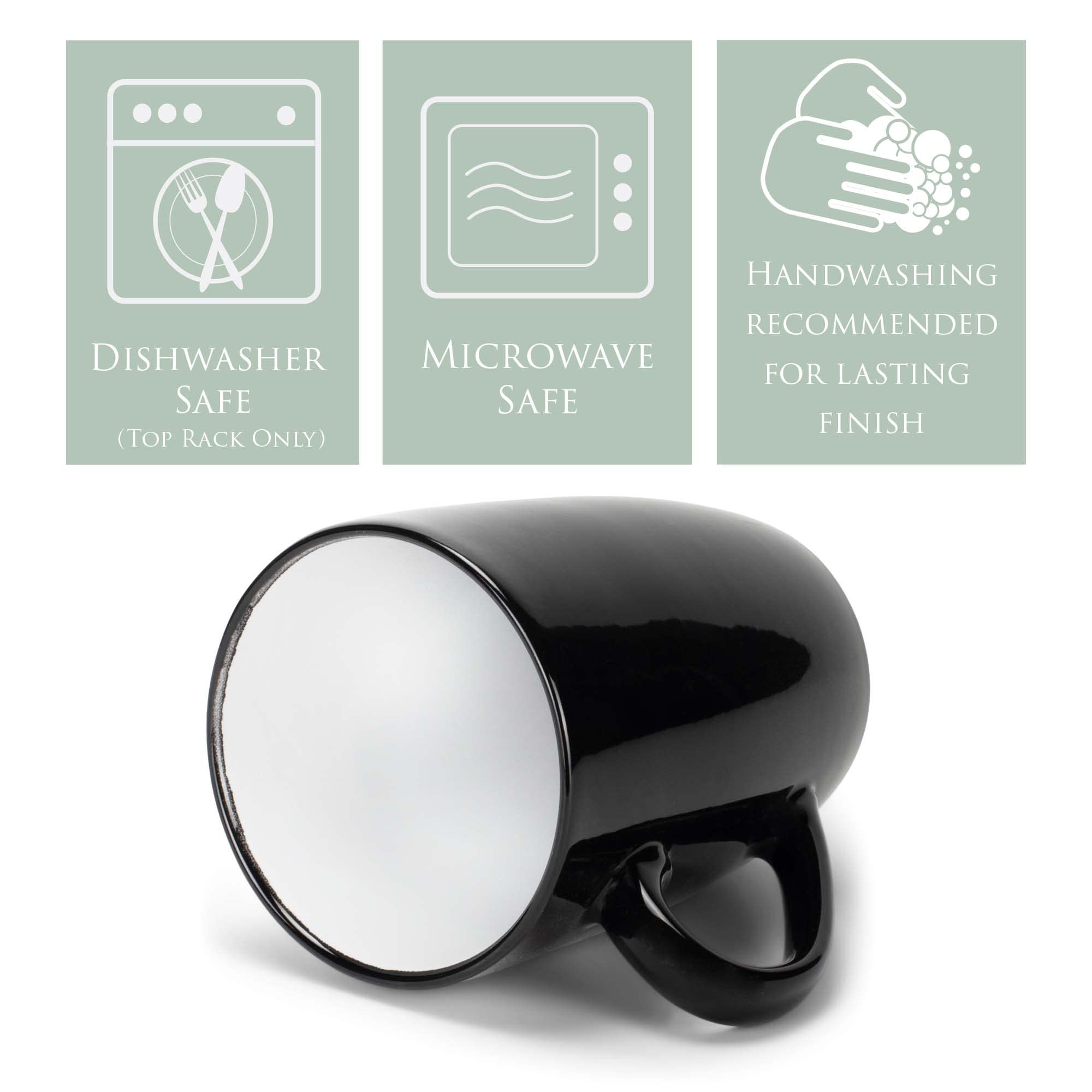 Elanze Designs Color Pop Lot De 4 Tasses En Céramique Brillante Avec Extérieur Blanc/noir 473 Ml