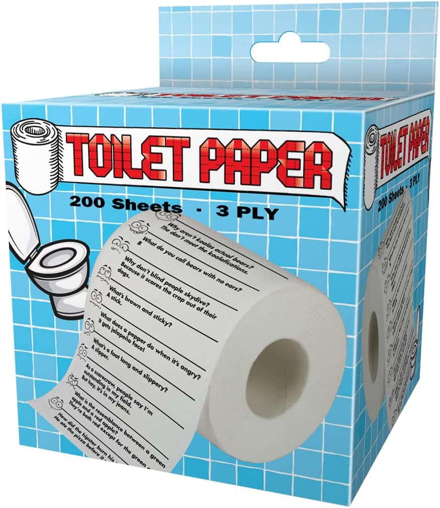 Island Dogs Crap Jokes Novelty Toilet Paper - 3-Ply Tissue with Hilarious Bathroom Humor – Perfect Gag Gift, Crazy Pranks and Funny Toilet Paper for Fun Bathroom Decor - Septic Safe