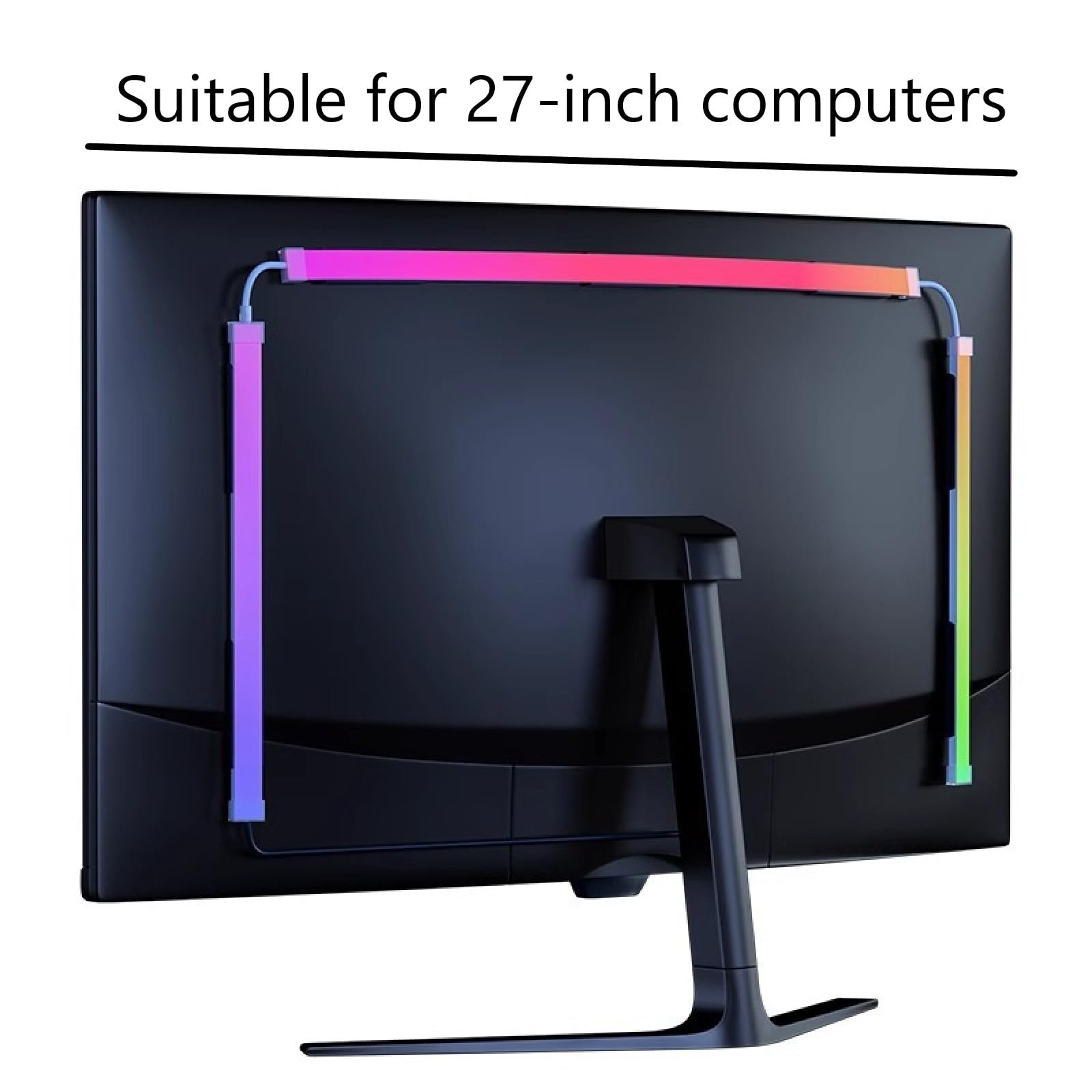 Retroiluminación LED para monitor, luz de escritorio RGB para PC, barra de luz de computadora detrás del monitor, LED para juegos de escritorio, puerto USB, tira de luces LED que se