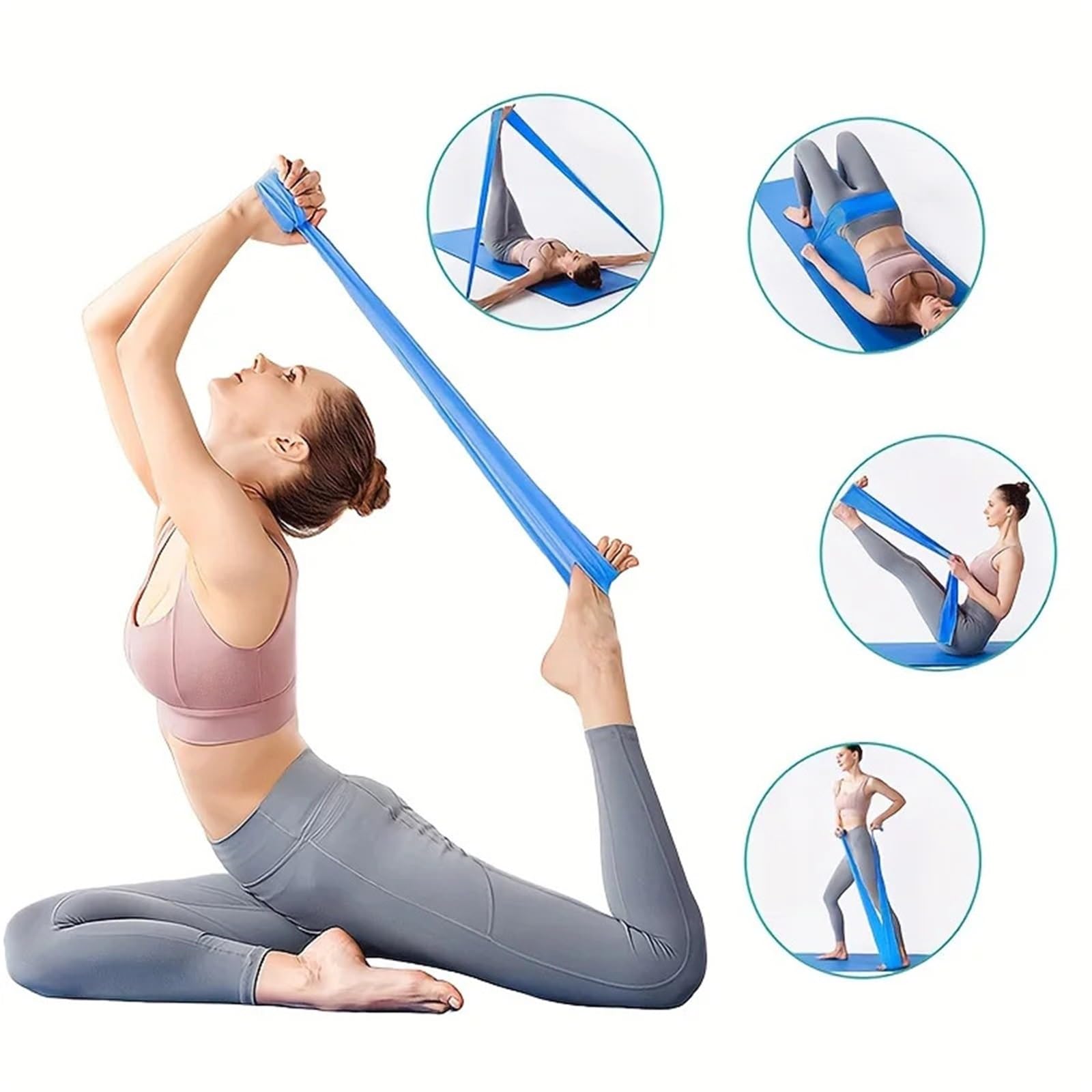 5 fasce elastiche di resistenza for yoga, for fitness e per Allenamento