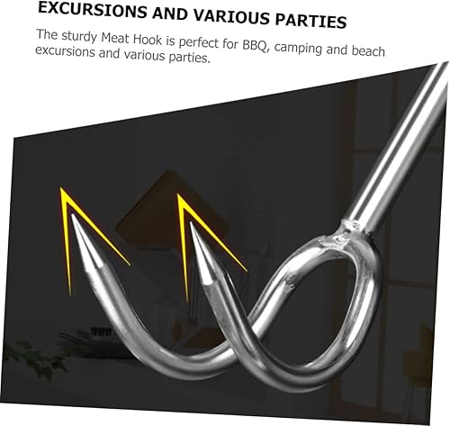 Miniatura 9 de Housoutil Gancho de carne estofada Ganchos para herramientas Hamburguesa Parrilla Cola de cerdo Gancho Flipper Collard Valley Cooks Pigtail Food