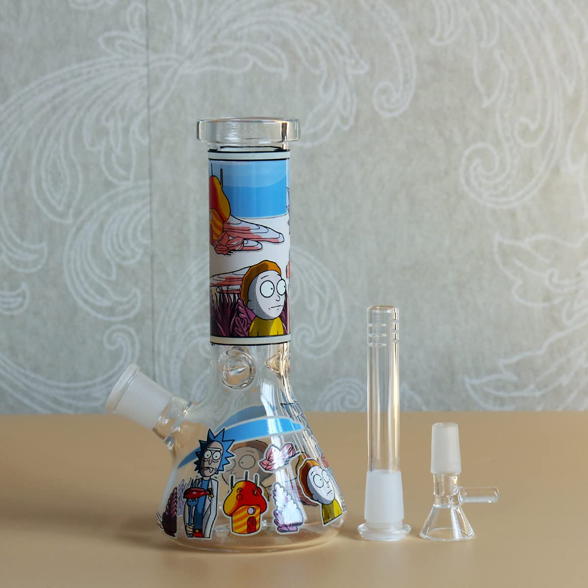Mimi Bong Glasbong Pfeife Wasserbongs f¨¹r Rauchen Bong Bowl 14,5 mm Hoch 16,5 cm 250 g Recycling Tornado Filter Glas Wasserbong Wasserbong Hookah Rot Bongs (Mini Glasbong)