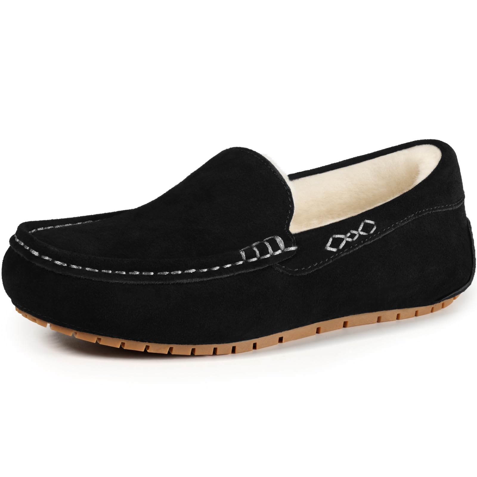 KIDMI Women's Genuine Suede Moccasin Slippers