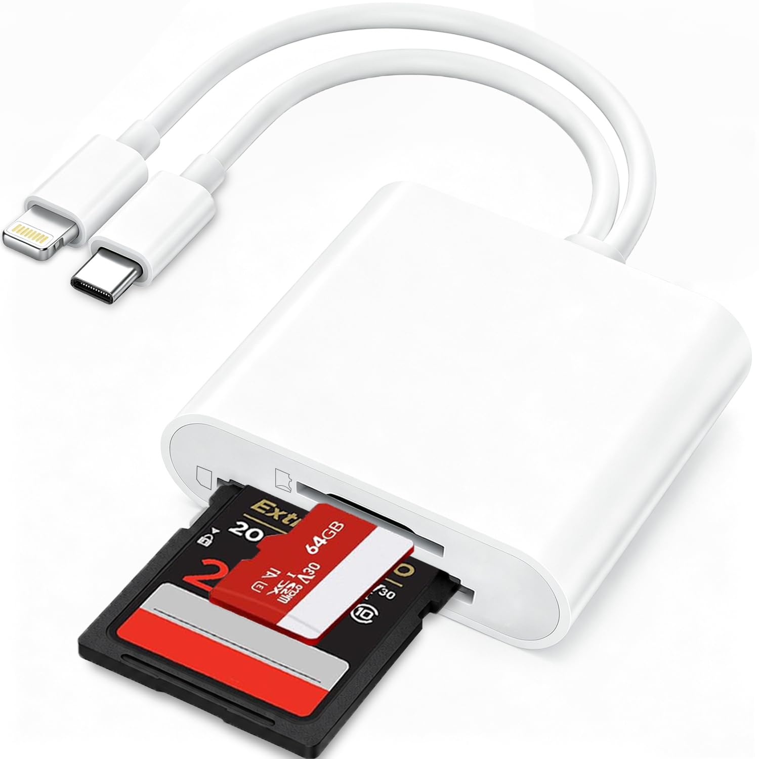 2 in 1 Micro SD & SDカードリーダーType-C & iPhone カードリーダー両対応