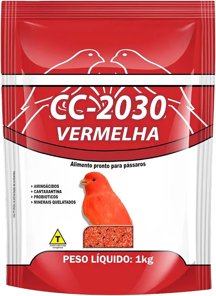 Ração Farinhada Biotron Cc 2030 Vermelha Canários Pássaros 1 Kg