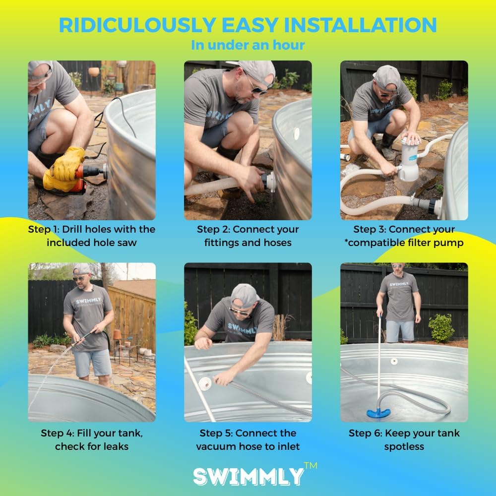 Stock Tank Pool DIY Starter Kit Plus (w/ 1,000 GPH Filter Pump)