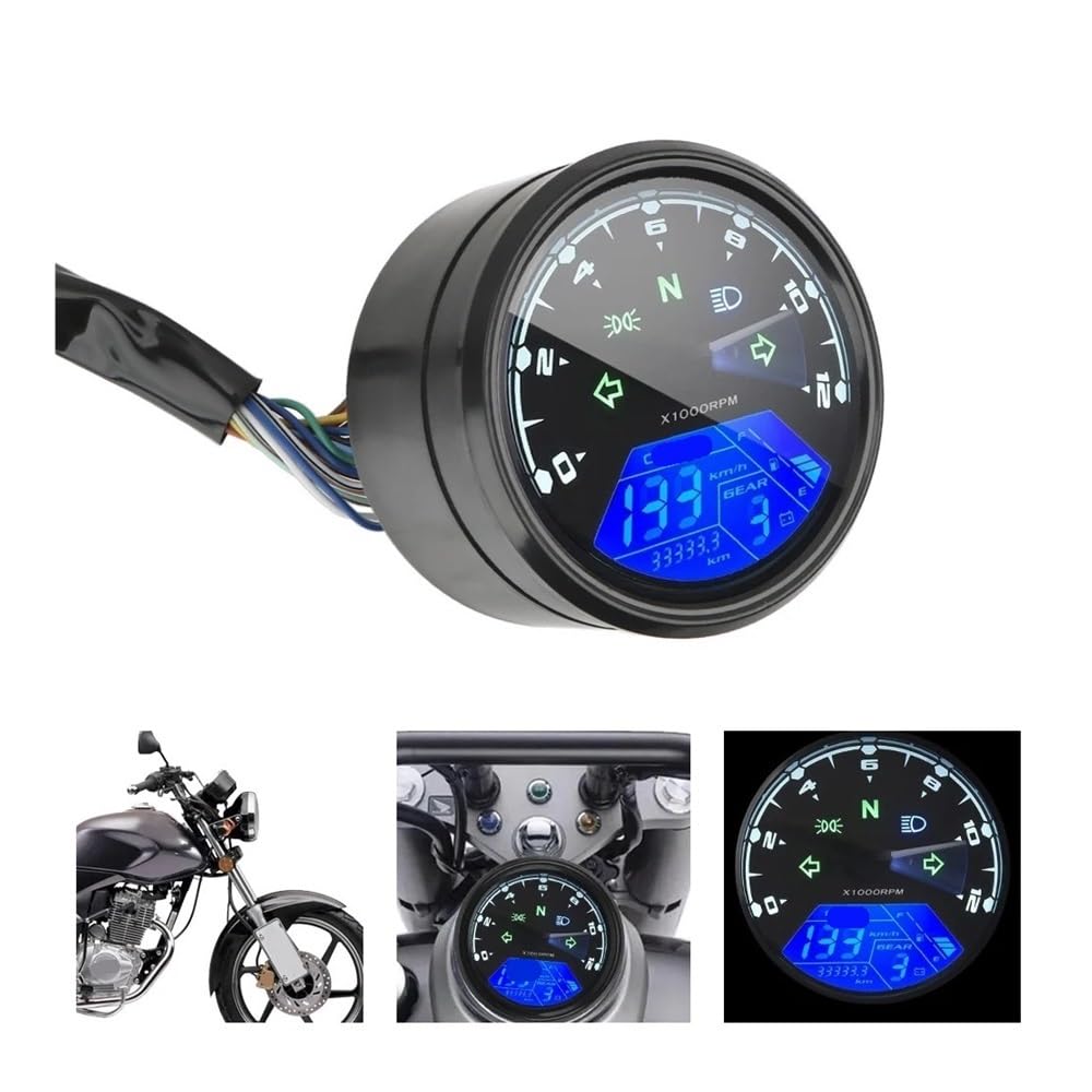 Contachilometri Indicatore Digitale Multifunzione A LED Universale Contagiri Contatore Carburante Quadrante Per Visione Notturna Contachilometri Pannello Per Moto Tachimetro