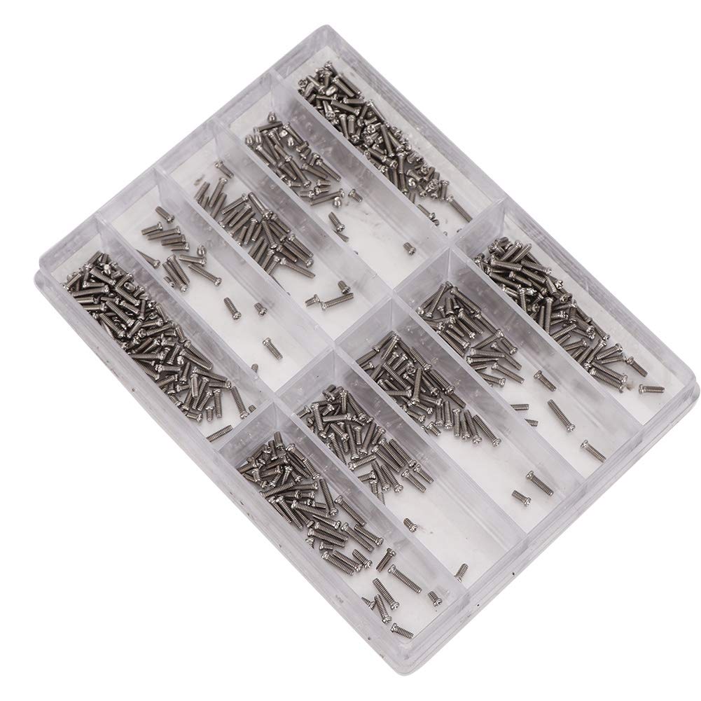 Pwshymi 1,6-6,0mm Vis Cross¨¦ en Acier Inoxydable Pour Botier Arri¨¨re de MontrE Bracelet Self Drilling, Self Countersinking, Ultra Sharp Quick Grab Point