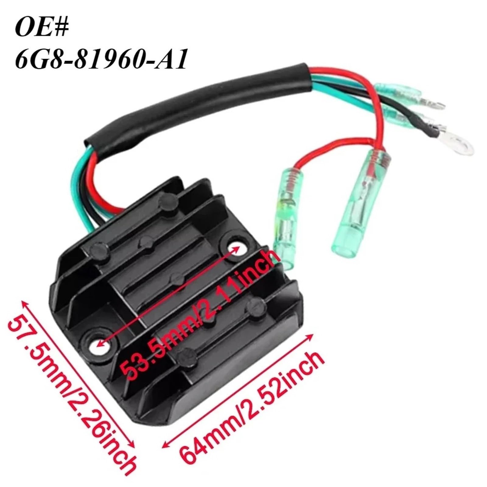 Prostownik Napięcia 6G8-81960-A1 6G8-81960-A1-00 Regulator Napięcia Prostownika Motocyklowego Pasujący Do Silnika Zaburtowego Yamaha 4-suwowego 9. 15 KM 1990-2006