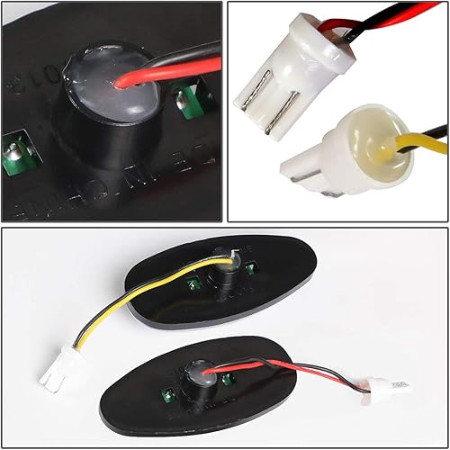 Miniatura 6 de Auto Dynasty 4 lámparas de luz LED de doble marcador lateral para guardabarros de cama compatible con Chevy Silverado GMC Sierra 2500HD 3500HD 01-14